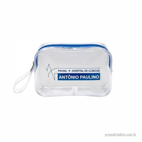 Necessaire em Pvc personalizado - Necessaire com alça de mão - PVC - Personalizada - Medida: 20x12x8