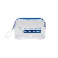 Necessaire com alça de mão - PVC - Personalizada - Medida: 20x12x8