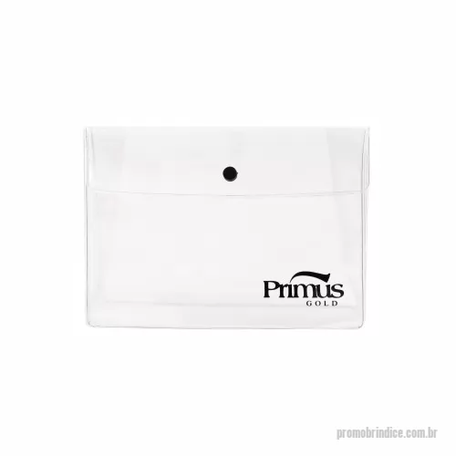 Nécessaire personalizado - Necessarie em PVC com aba e botão, medindo 21X15X6cm