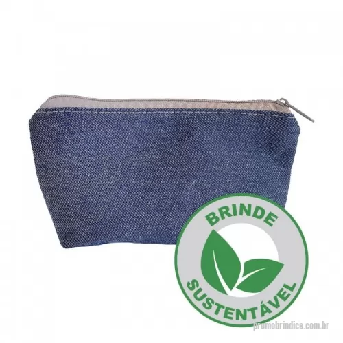 Nécessaire personalizado - Nécessaire confeccionada com tecido 100% algodão jeans, tamanho 20x12 cm (LxA) com fechamento em zíper e forro em TNT.