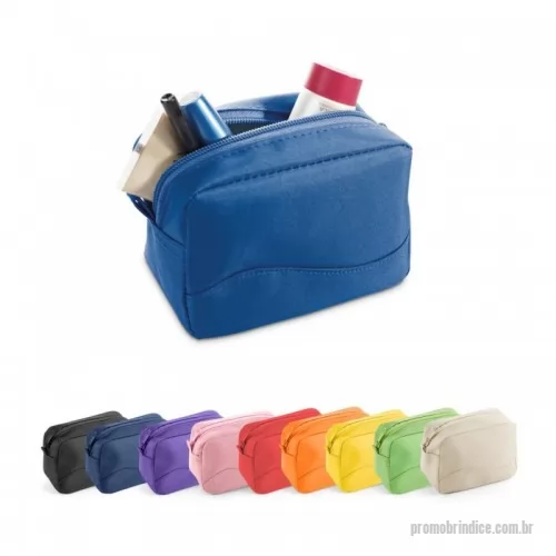 Nécessaire personalizado - Bolsa multiusos em microfibra com zíper. 130 x 90 x 65 mm. Cores Disponíveis: Preto, Azul escuro, Vermelho, Amarelo, Rosa, Azul, Verde Claro, Laranja, Cinza e Roxo