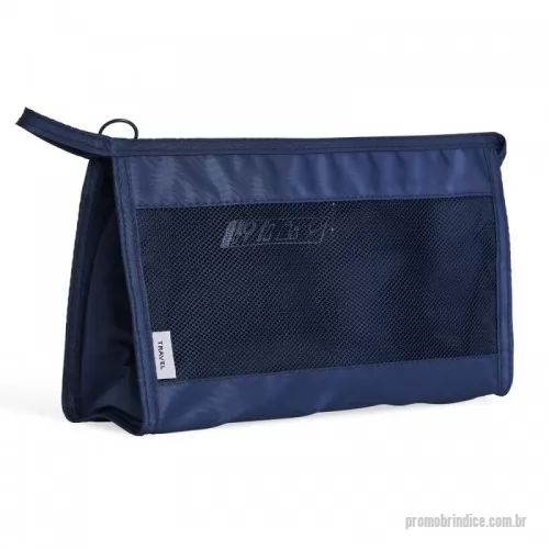 Nécessaire personalizado - Nécessaire respirável de poliéster com pequeno bolso resistente à água.