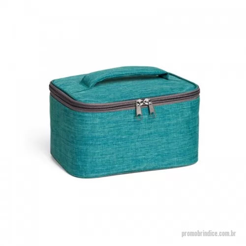 Nécessaire personalizado - Nécessaire de cosméticos em 300D de alta densidade com pega almofadada, interior forrado e bolso interior com zíper.