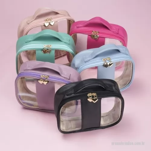 Nécessaire personalizado - Nécessaire de pvc e pu resistente à água, versão pequena.