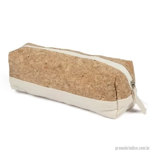 Nécessaire personalizado - Necessaire em algodão cru com detalhe em cortiça.