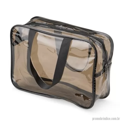 Nécessaire personalizado - Nécessaire de PVC e PU resistente à água, com duas alças laterais de mão.  Altura :  20,5 cm  Largura :  28 cm  Profundidade :  9 cm  Medidas aproximadas para gravação (CxL):  19,5 cm x 27,5 cm  Peso aproximado (g):  116