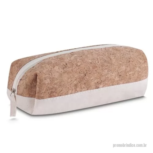 Nécessaire personalizado - Necessaire em algodão cru com detalhe em cortiça.
