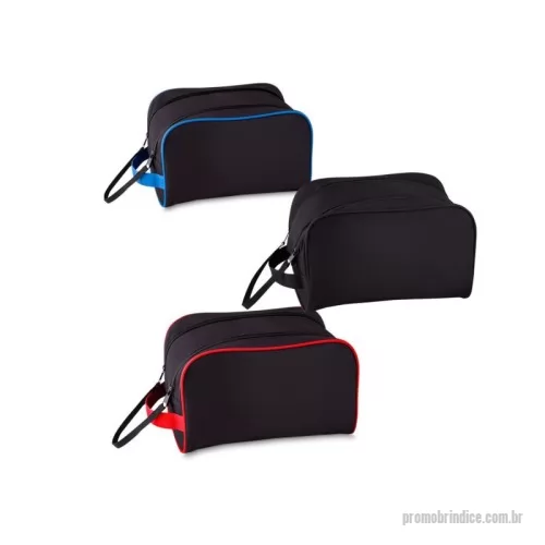 Nécessaire personalizado - Nécessarie tecido poliéster 600D e detalhe em PVC,cursor duplo para fechamento com alça,trava com velcro,alça de mão,gravação Frontal.