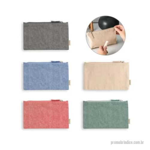 Nécessaire personalizado - Bolsa multifunções em 70% algodão reciclado e 30% poliéster reciclado (140 g/m²)