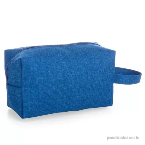 Nécessaire personalizado - Nécessaire de nylon colorido com alça lateral, parte interna com forro de poliéster.