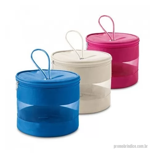 Nécessaire personalizado - Bolsa de cosméticos em microfibra e tela mesh.