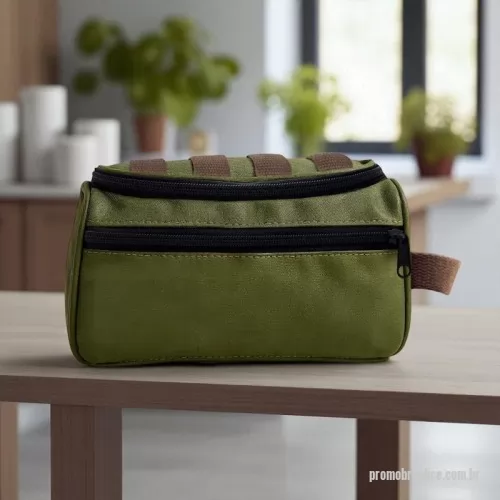 Nécessaire personalizado - NECESSAIRE 25X13X10M EM LONA, COM 2COMARTENTO, FECHAMENTO  EM ZÍPER, ALÇA  DE MÃO  EM FITA CA 25MM