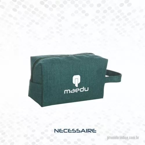 Nécessaire personalizado - Nécessaire multiuso em nylon resistente à água, fechamento em zíper e alça lateral de mão.