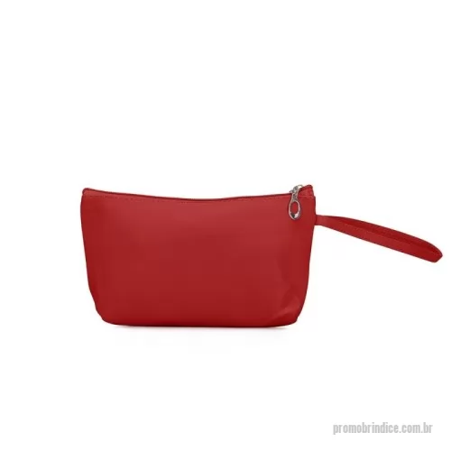 Nécessaire personalizado - Necessaire confeccionado em PVC impermeável com revestimento interno em poliéster. Conta com alça lateral para transporte.