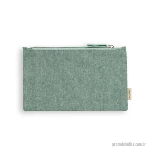 Nécessaire personalizado - Bolsa multifunções em 70% algodão reciclado e 30% poliéster reciclado (140 g/m²). Interior com forro 100% algodão