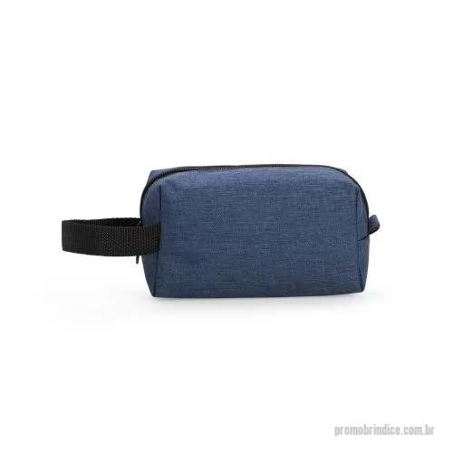 Nécessaire personalizado - Nécessaire em Poliéster mesclado com PVC resistente à água, fechamento em zíper, alça lateral em nylon.