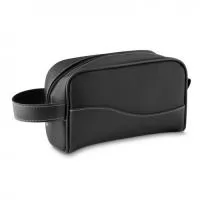 Necessaire em couro sintético e nylon 70 preto