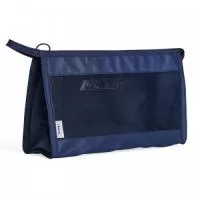 Nécessaire respirável de poliéster com pequeno bolso resistente à água.