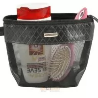 Necessaire confeccionada em couro ecologico com transparencia em cristal, em todas as cores e tamanhos a definir.