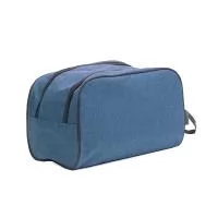 Nécessarie tecido polyester 600D, cursor duplo para fechamento com alça, trava com velcro, alça de mão, gravação Frontal.