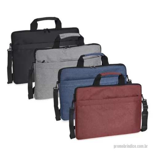 Pasta executiva personalizada - Pasta para notebook 15’6 em poliéster resistente à água com dois compartimentos, sendo o principal para notebook e o outro frontal. Contém interior forrado e almofadado, alça para encaixe em malas de viagem e acompanha alça transversal.