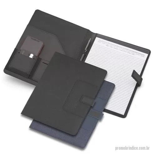 Pasta executiva personalizada - Pasta Executiva Almofadada com caderno de 20 folhas A4, Bolso na capa 8x12cm, Bolso interno para Cartões, Telefone e Documentos, Fechadura Magnética, Não acompanha caneta.