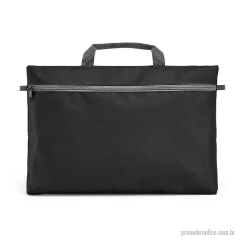 Pasta para congresso ou convenção personalizada - Pasta congresso em 600D com 1 bolso principal e zíper. Indicada para transportar documentos. 390 x 300 x 40 mm