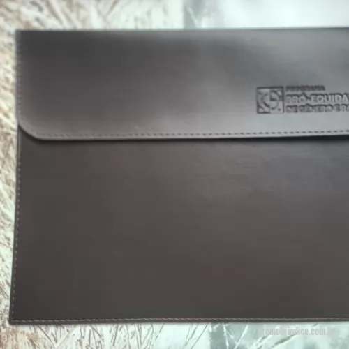 Pasta para congresso ou convenção personalizada - Pasta de Couro ecologico Premium diversas cores, personalizada