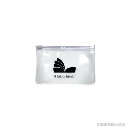 Pasta zip zap personalizada - Estojo Zip Zap Personalizado – Material em PVC. Medida 15x10 cm – Solda Reforçada – Cursor Plástico – Logo de sua preferência.