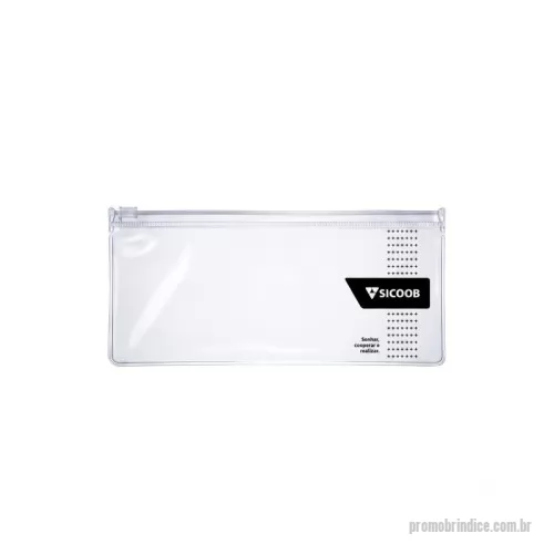 Pasta zip zap personalizada - Estojo Zip Zap Personalizado – Material em PVC – Medida 23x10 cm – Solda Reforçada – Cursor Plástico – Logo de sua preferência.