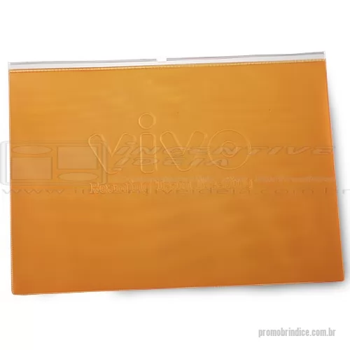 Pasta zip zap personalizada - Pasta PVC em All Clear de 0,40. medindo 36 x 26 cm.