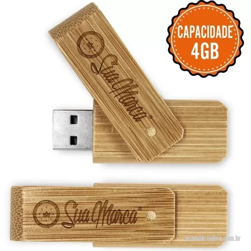 Pen Drive ecológico personalizado - Leve, elegante e amigo do meio ambiente! Nossos pen drives giratórios ecológicos são feitos inteiramente de bambu natural, combinando sustentabilidade e funcionalidade em um único produto. O design inteligente conta com uma parte giratória que protege a memória, garantindo durabilidade e praticidade no dia a dia. Personalize com sua marca e destaque-se com um brinde sofisticado e ecoconsciente!