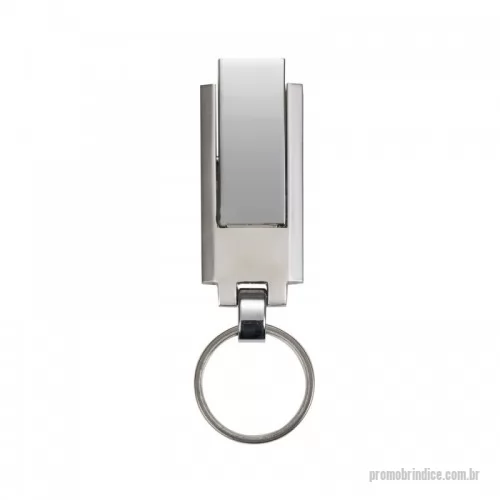 Pen Drive personalizado - Pen drive grande de metal com chaveiro. Suporte fosco e compartimento do pen drive brilhante, basta puxá-lo e girá-lo para utilização.