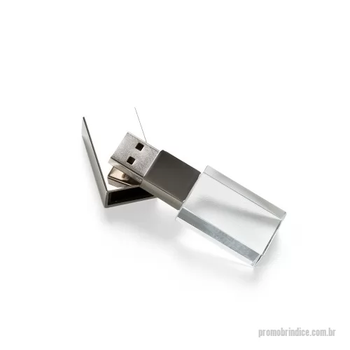 Pen Drive personalizado - Pen drive 4GB de vidro com tampa plástica prata espelhada.