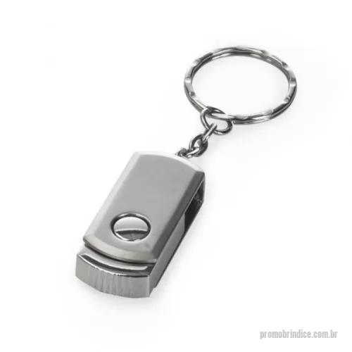 Pen Drive personalizado - Mini pen drive giratório de metal, carcaça fosca e acompanha chaveiro. 4GB, 8GB, 16GB, 32GB, 64GB.
