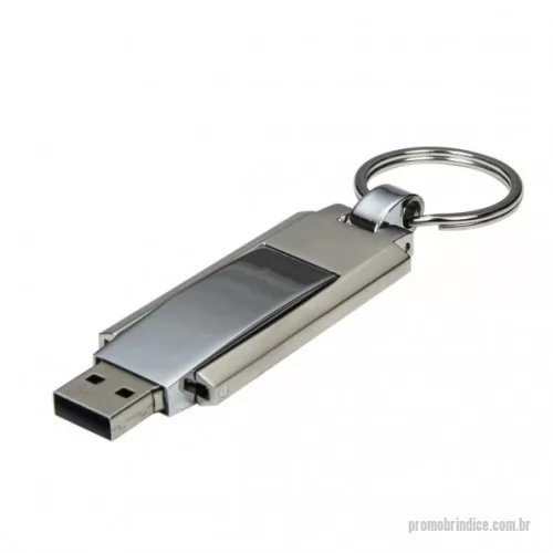 Pen Drive personalizado - Pen drive grande de metal com chaveiro. Suporte fosco e compartimento do pen drive brilhante, basta puxá-lo e girá-lo para utilização. Nas capacidades 4GB, 8GB, 16GB, 32GB, 64GB.