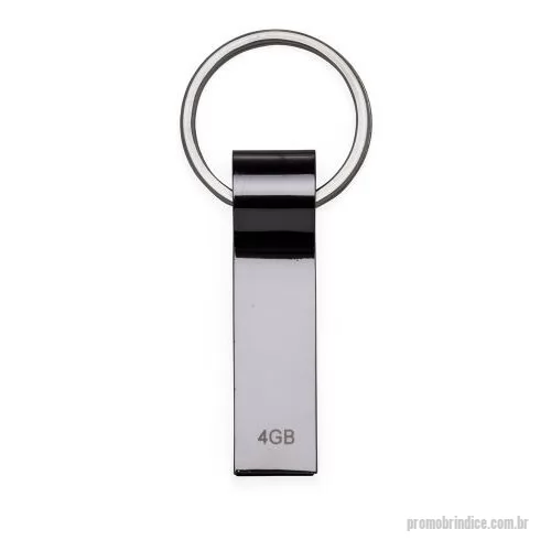 Pen Drive personalizado - Pen drive metálico de 16GB com pintura grafite espelhado e chaveiro.