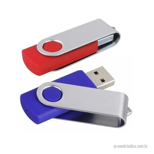 Pen Drive personalizado - Pen Drive SM Colorido, modelo conhecido também como Giratório possuindo uma haste metálica que permite a rotação de 360°, o pen drive giratório, é um modelo clássico, versátil de alto padrão de qualidade e durabilidade. Disponibilizamos também em diversas cores (Azul, Vermelho, Amarelo, Laranja, Verde, Rosa, Roxo, Preto, Branco e Cinza) modelo com cores diferenciadas -  O pen drive é útil para salvar vários tipos de arquivos, fotos, áudios, vídeos, músicas, proposta comercial, apresentação comercial entre outros documentos, o pen drive personalizado com memórias COB nas capacidades(Gb) 4Gb, 8Gb, 16Gb, 32Gb e 64Gb possui garantia de 12 meses.