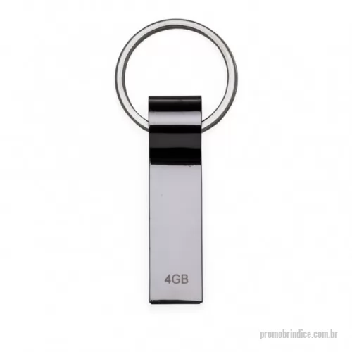 Pen Drive personalizado - Descrição: Pen drive metálico de 4GB/8GB/16GB com pintura grafite espelhado e chaveiro.