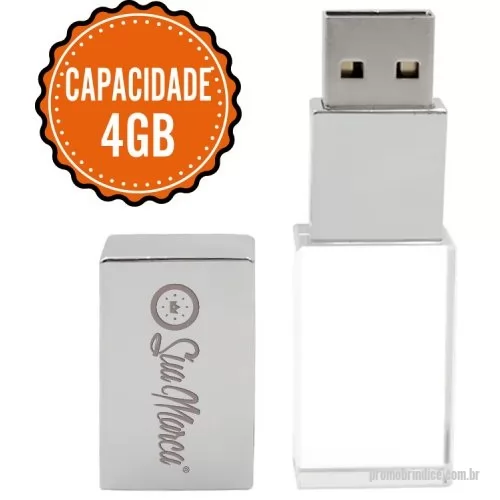 Pen Drive personalizado - Pen drives personalizados, confeccionados em vidro com tampa protetora de memória na cor prata, possui um designe simples porem elegante. Disponível nas cores: prata, preto, dourado e rose.