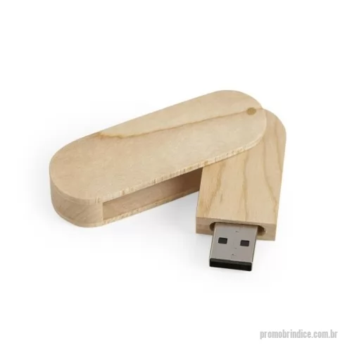 Pen Drive personalizado - Pen drive de 4GB/8GB feito de madeira com capa giratória.