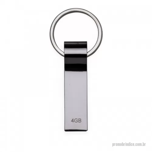 Pen Drive personalizado - Pen drive metálico de 4GB com pintura grafite espelhado e chaveiro.