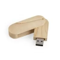 Pen drive de 4GB/8GB feito de madeira com capa giratória.