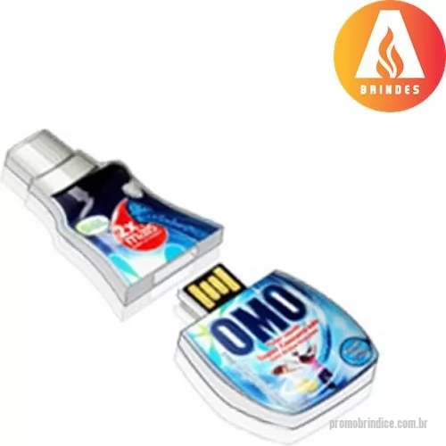 Pen Drive customizado personalizado - Pen drive customizado, com etiqueta resinada.