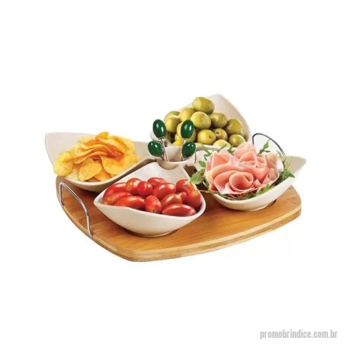 Petisqueira personalizada - Kit Petisco Bambu 10 Peças Personalizado