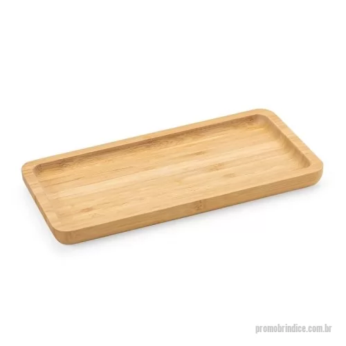 Petisqueira personalizada - Petisqueira de bambu retangular 26 x 13