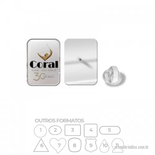 Pin personalizado - Pin metálico com banho niquelado (prateado). Impressão digital em etiqueta resinada. Fixação por pino e borboleta de silicone