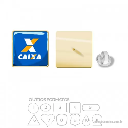 Pin personalizado - Pin metálico com banho de ouro (dourado).  Impressão digital em etiqueta resinada.  Fixação por pino e borboleta de silicone