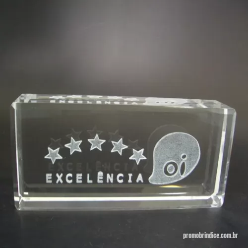 Placa comemorativa de cristal ou vidro personalizada - Placa de cristal com gravação a laser interna. Temos diversas medidas.