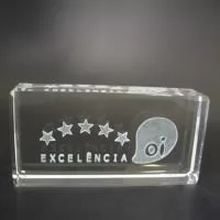 Placa comemorativa de cristal ou vidro